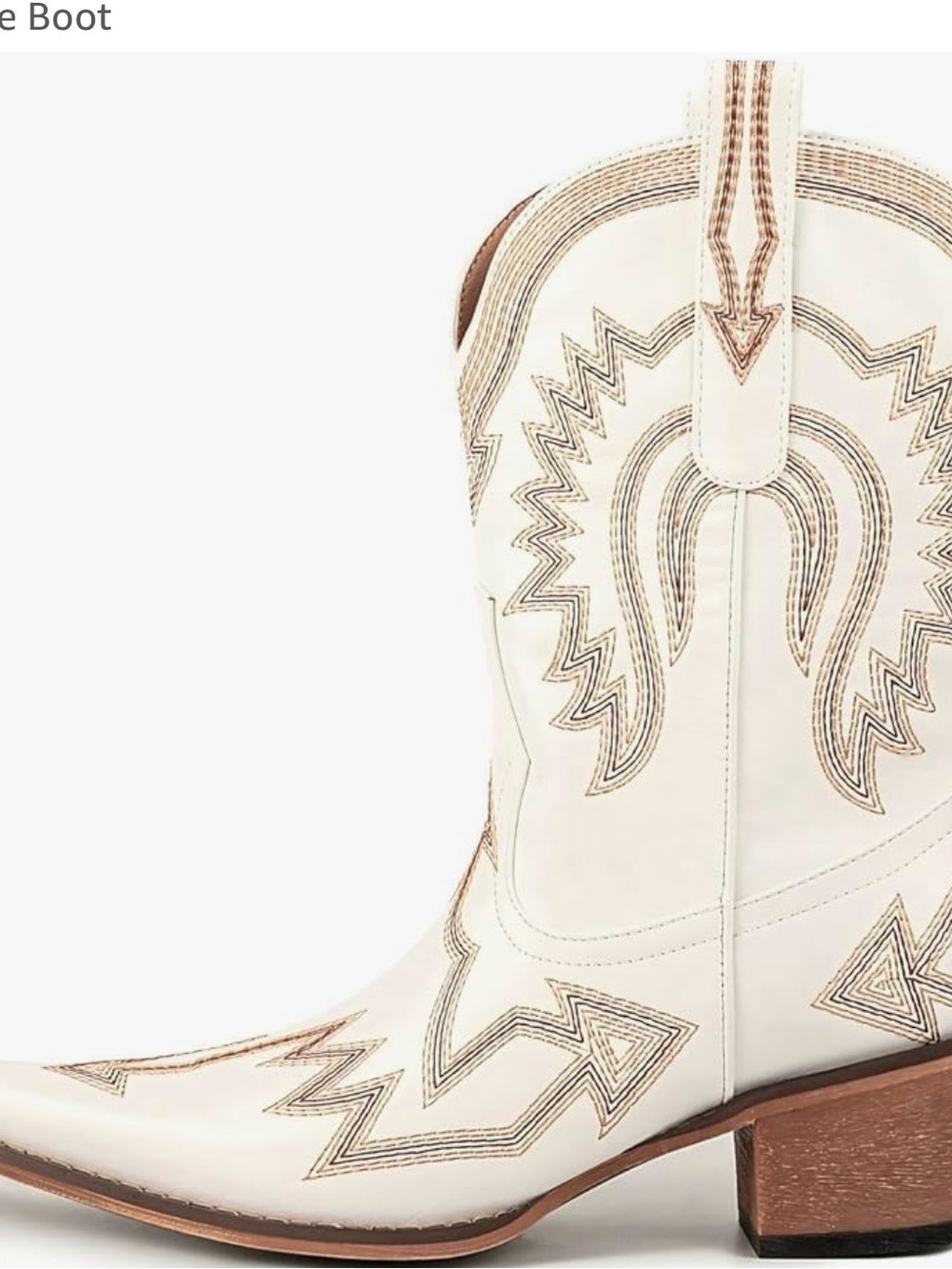 Women's Cream Western Embroidered Ankle Bootie - Stylish Western Boot